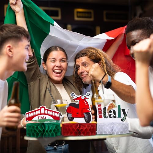 Italian Themed Honeycomb Centerpieces - 9 Pcs Party Decorations