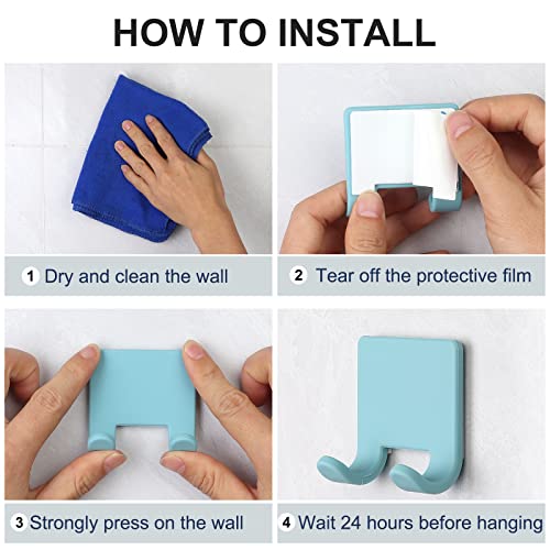 VANZAVANZU Shower Razor Holder - 2 Pack White Adhesive Hooks for Bathroom