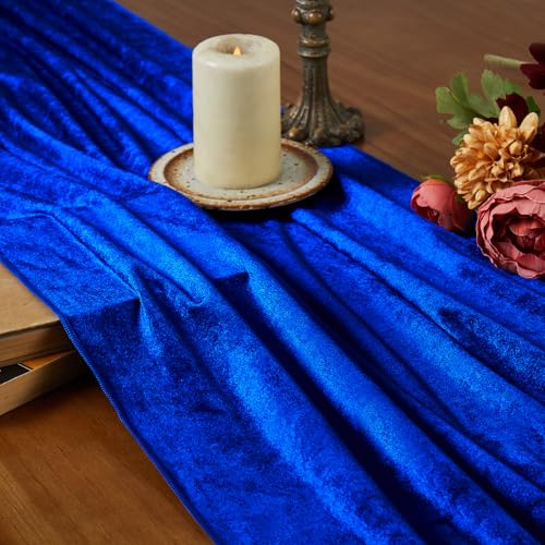 Velvet Table Runner - Royal Blue 20 x 120 Inches Elegant Dining Decor
