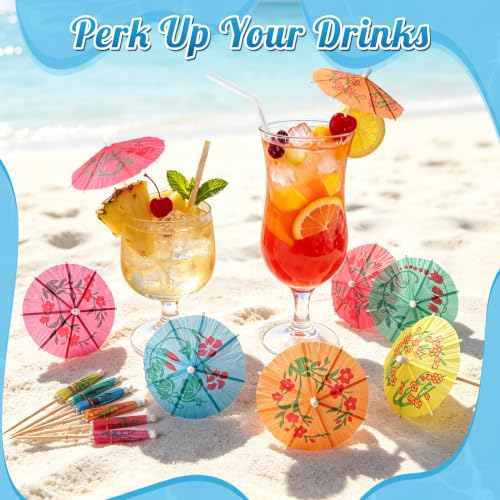 Multicolor 60 Mini Cocktail Umbrellas Drink Picks - Tropical Party Decorations
