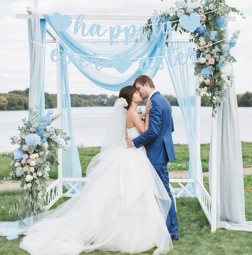 Light Blue Pre-Strung Happily Ever After Banner for Wedding & Bridal Parties