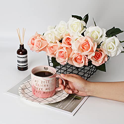 Pink Marble Coffee Mug - Best Friend Birthday Gift - 11.5oz Friendship Cup