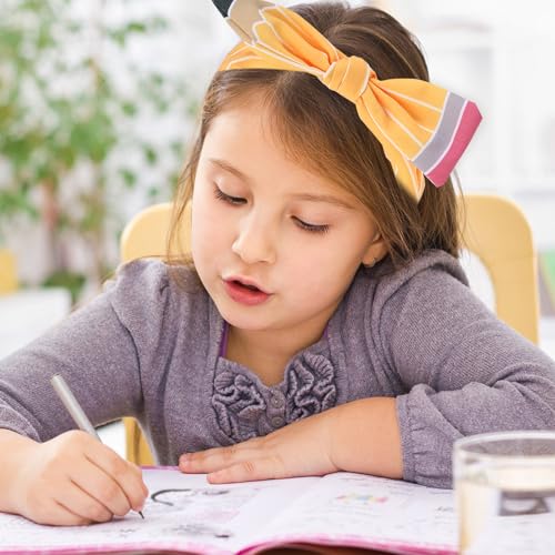 Ecuupas Yellow Pencil Bow Headband Back to School Hair Accessory