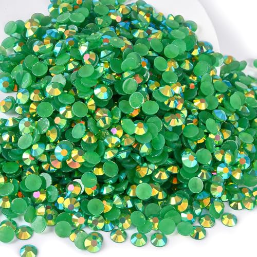 BLINGINBOX 6mm Emerald AB Resin Flatback Rhinestones 500pcs