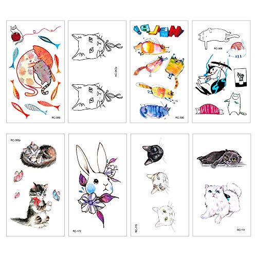 PHOGARY 90 Pcs Kids Temporary Tattoos - 34 Sheets Cute Animal Body Art