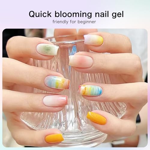 Creaglam Blooming Gel Nail Polish - 15ml Clear Blossom Marble Art Gel