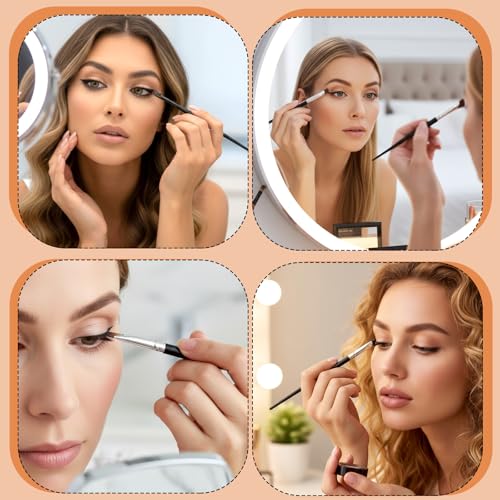 9Pcs Eyeliner Brush Set Ultra Thin Angled Fine Point Eyebrow Brushes Synthetic