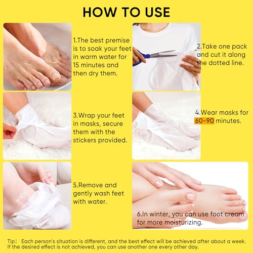 Berlaney Foot Peeling Mask 3 Pairs - Exfoliating Dead Skin Remover