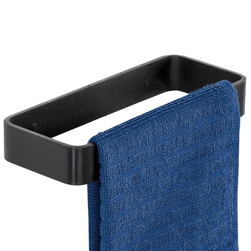 SAYAYO Matte Black 8-Inch Adhesive Hand Towel Holder Bathroom Accessory