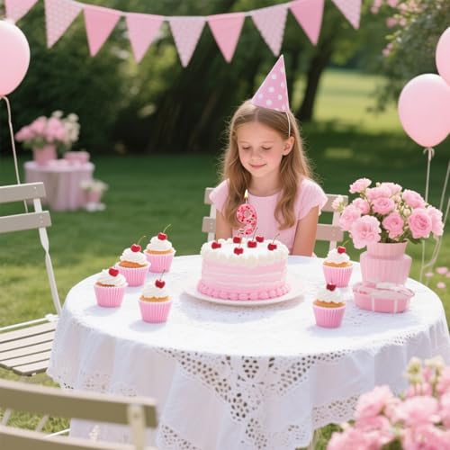 BOXOB Number 9 Cherry Birthday Candle Pink Sweet Fruit Cake Topper