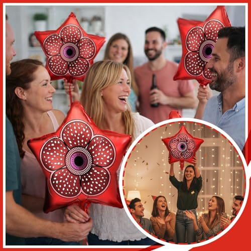 Vertintong Red Mystery Theme Party Balloons - 12 pcs 18 Inch Foil Decorations