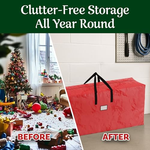 Christmas Tree Storage Bag with Handles - Large 65x15x30 Inch Red