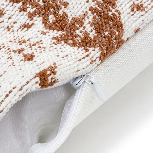 AELS Burnt Orange Decorative Throw Pillow Covers 18x18, Set of 2