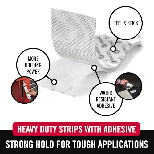 VELCRO Brand Industrial Strength Strips, 4 x 2 Inch, White, 2 Sets