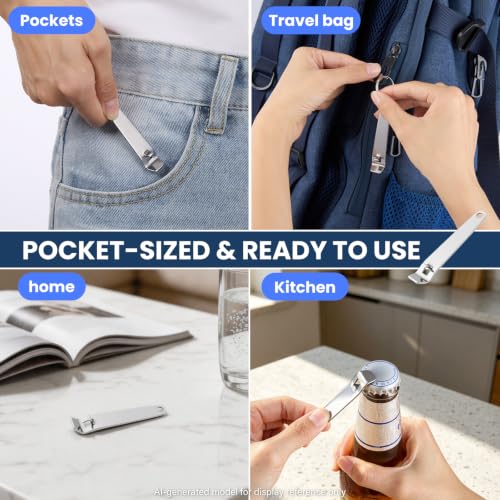 4-Pack Stainless Steel Vial and Bottle Opener Set