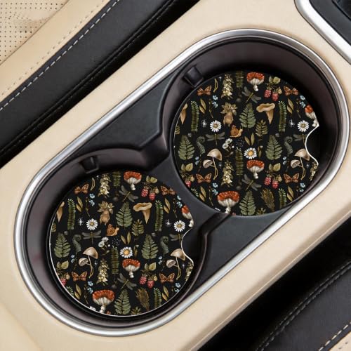 Absorbent Ceramic Car Coasters - 2 Pack, Stylish Design for Cup Holders