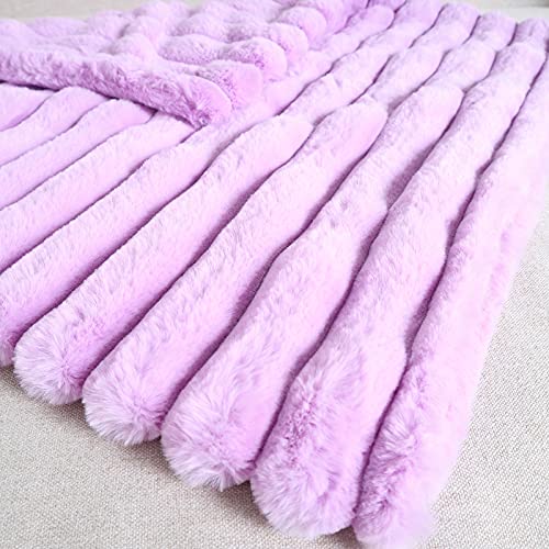Hodeco Purple 18x18 Inch Faux Fur Throw Pillow Cover Double Sided Plush Cushion