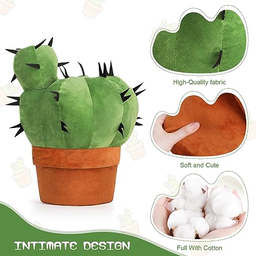 Cactus Throw Pillow - Plush 7.9-Inch Cushion for Home Decor