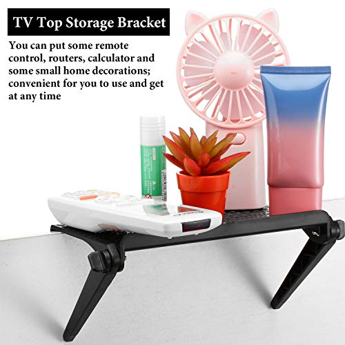 Blulu Adjustable TV Top Shelf Mount Bracket - 8.5 x 4.5 Inch, 2 Pack Black