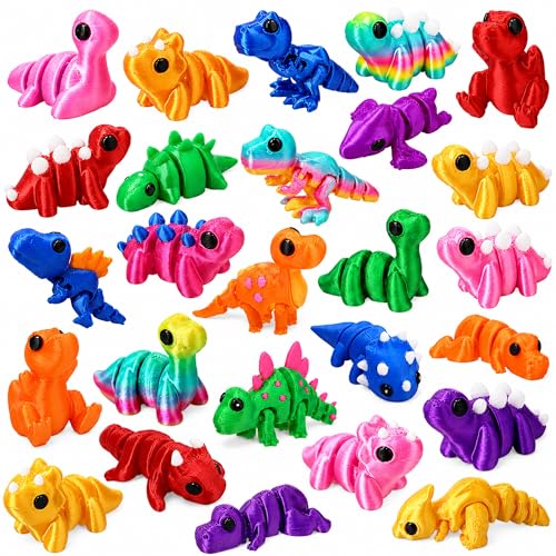 26-Piece 3D Printed Articulated Dinosaur Fidget Toy Set