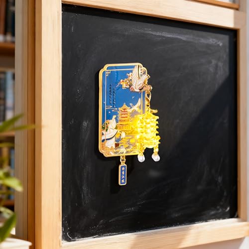 Luminous Glow Tower Fridge Magnet - 3D Blue Landmark Decor