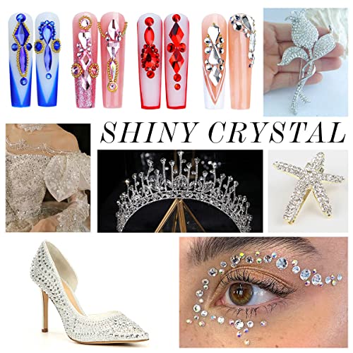 GAVIYE 1440Pcs White Crystal Glass Flatback Rhinestones 2.0mm SS6