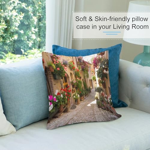 Mediterranean Greece Scene 12x12 Inch Throw Pillow Cover - Italy-1