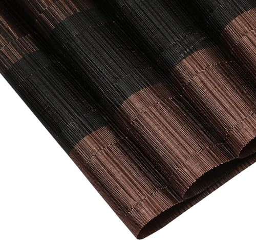 SHACOS Woven Vinyl Table Runner 12x36 Inch Ombre Coffee Black Waterproof Indoor Outdoor Decor