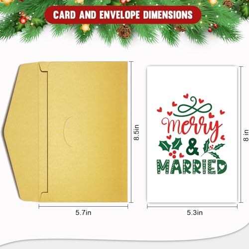 First Christmas Card for Newlyweds - Merry & Married Design