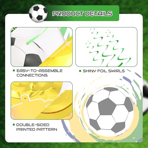 Oiuyamn 24PCS Green Soccer Party Decorations - Hanging Swirls Set