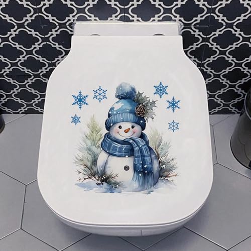 HeartYue 3 Sheets Christmas Toilet Lid Decals Festive Holiday Bathroom Decor