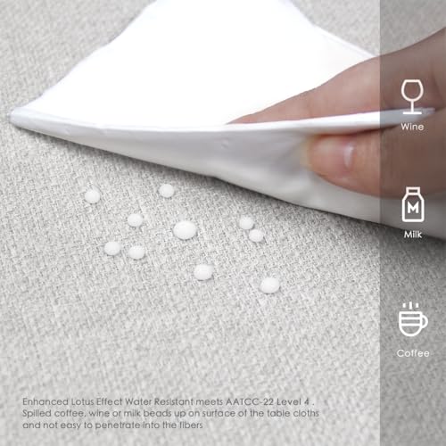 Waterproof Rectangle Table Cloth - Owl Gray 70x55 Inches - Wrinkle Resistant & Easy Care
