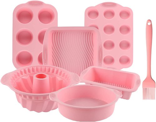 Acidea Nonstick Silicone Bakeware Set - 7-Piece BPA-Free Heat Resistant Kit for Cakes, Muffins & More