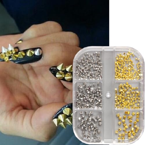 Shiny Alloy Nail Charms Gold and Silver Mixed Nail Art Studs