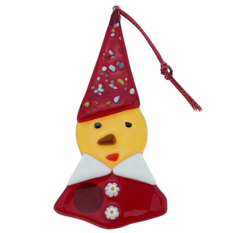 Murano Glass Elf Ornament - Handmade Italian Christmas Decoration