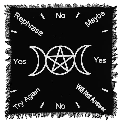 Wiccan Tarot Spread Altar Cloth - Small 100% Cotton, Silver Design