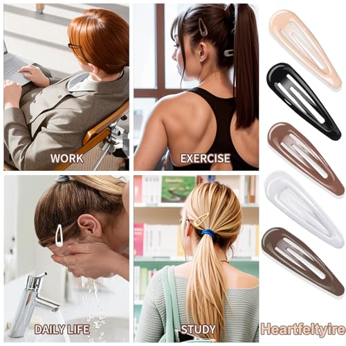 Metal Hair Barrettes 20PCS Snap Hair Clips for Thin and Thick Hair 1.97 Inch
