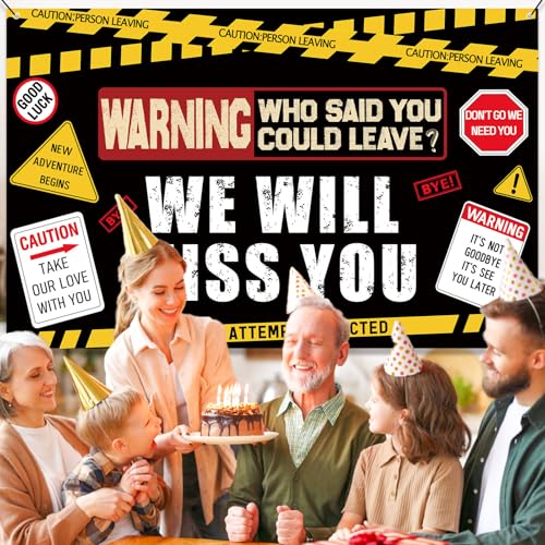 Ushinemi Farewell Party Banner - Funny Going Away Retirement Sign, 71x45in