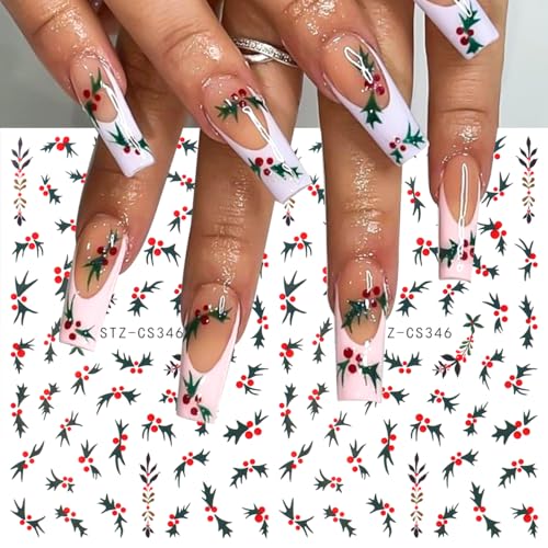 SUTOZMIWE 3D Christmas Nail Art Stickers, Holiday Decals 8-Sheet Set