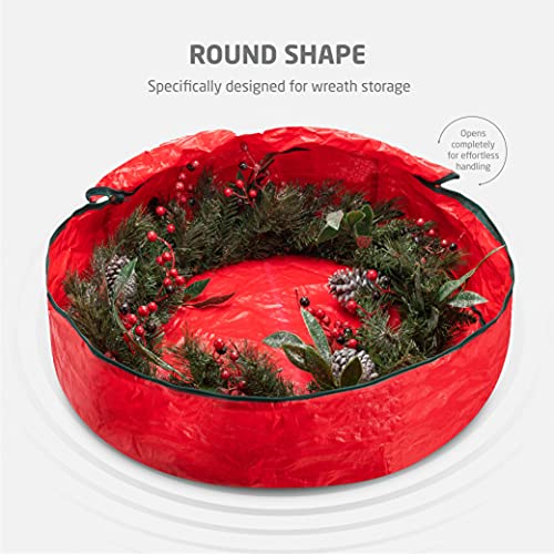 ZOBER 30-Inch Christmas Wreath Storage Bag with Dual Zippers