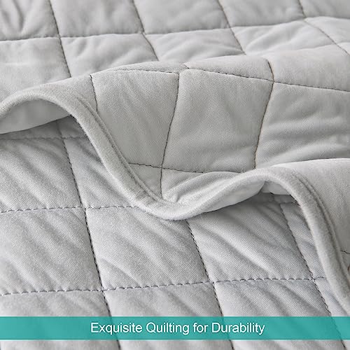 Biloban Toddler Comforter - Soft Down Alternative Quilted Blanket, 39x47 Grey