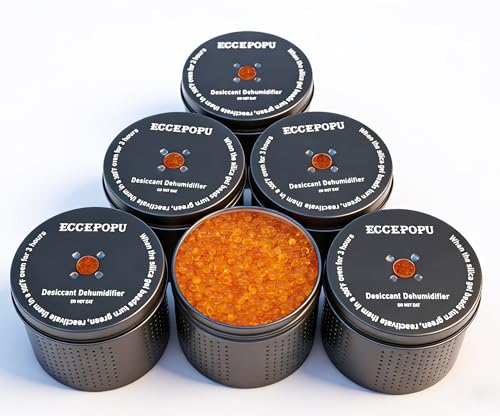 ECCEPOPU Rechargeable Gun Safe Dehumidifier, 200g Silica Gel Canister - Black