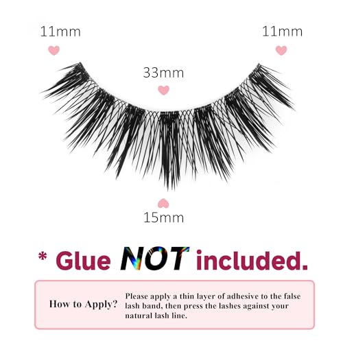 Ukrizi Natural Wispy False Eyelashes Thin Band Flared Lash UT12