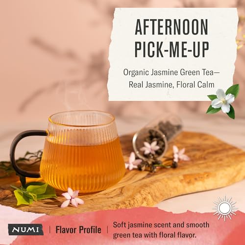 Numi Organic Jasmine Green Tea - 54 Bags with Real Jasmine Flowers