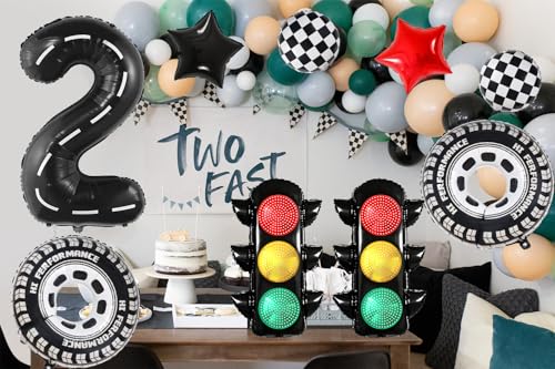 2nd Birthday Race Car Balloon Set - 9Pcs Racing Theme Decor