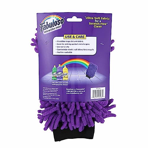 Fabuloso Microfiber Cleaning Mitt - Reusable Dusting Glove, Purple