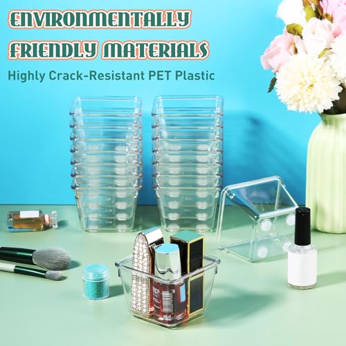 Tioncy 8 Pcs Stackable Clear Drawer Organizer Bins, 3x3x2 Inch Small Trays