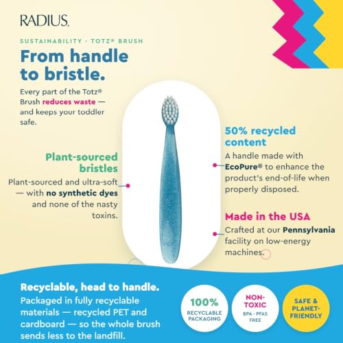 RADIUS Totz Extra Soft Toddler Toothbrush Pink Sparkle 18M+