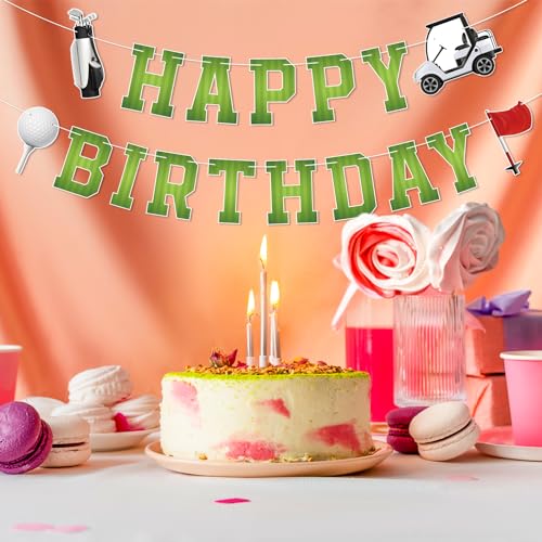 Golf Birthday Banner - Green Sports Theme Party Decoration