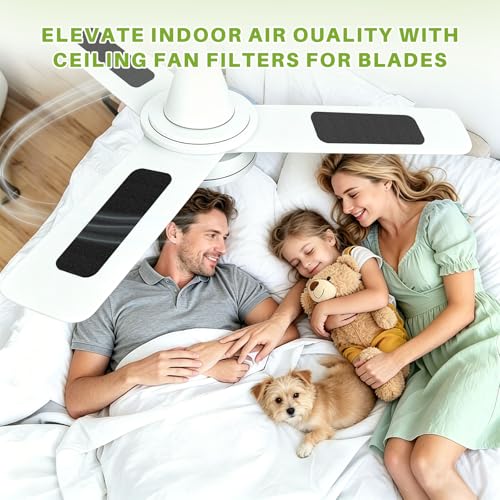 Fanluter 10 Pack Ceiling Fan Filters - Activated Carbon Odor Eliminators